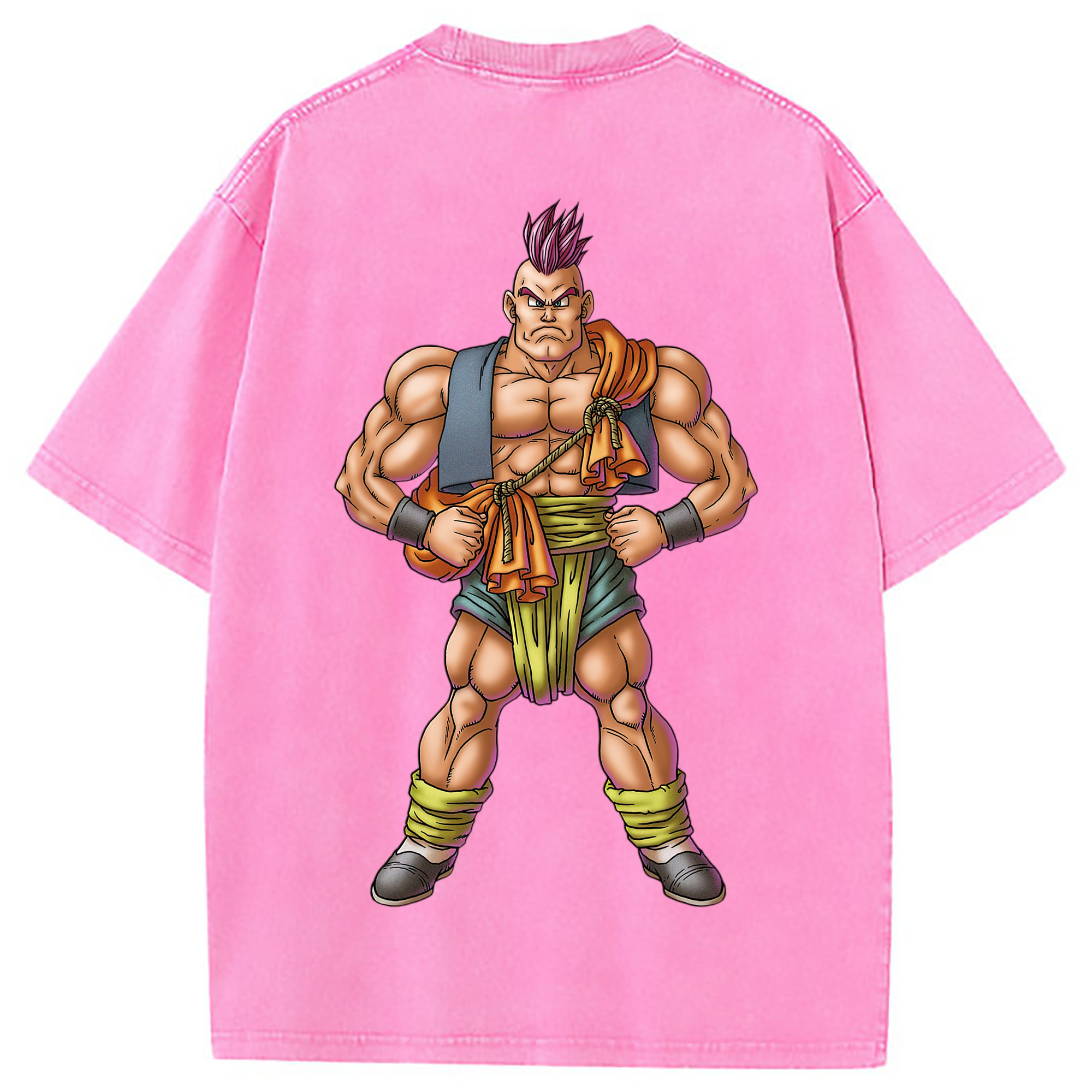 （画像用） ドラゴンクエスト Doragon Kuesuto Dragon Quest 綿100% ヴィンテージ風 半袖Tシャツ（背面プリント）